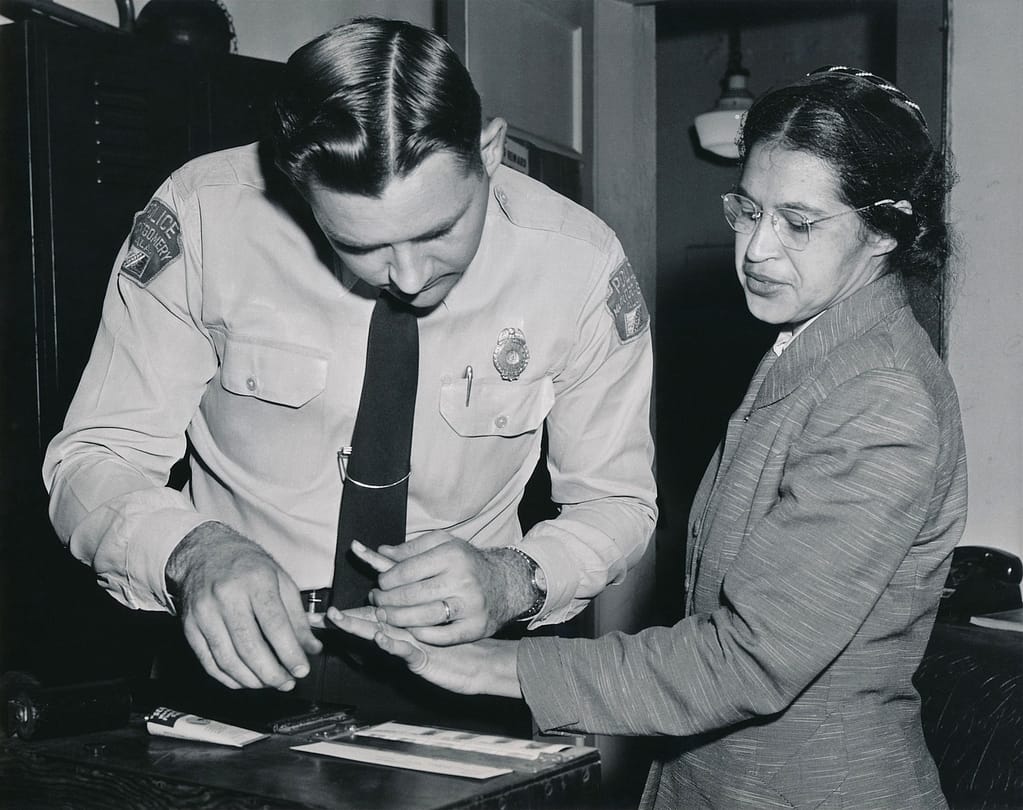 Polis tar fingeravtryck av Rosa Parks 22 februari 1956